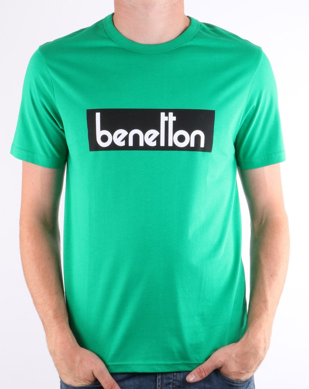 Benetton Box Logo T-Shirt Grün