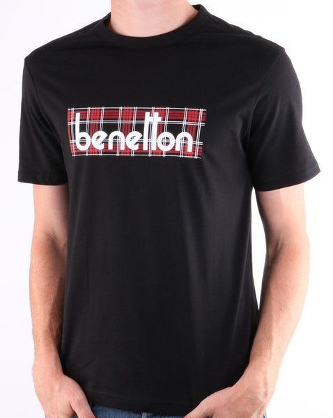 Benetton Box Logo T Shirt Black