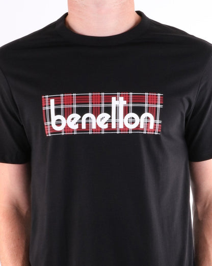 Benetton Box Logo T-Shirt Schwarz