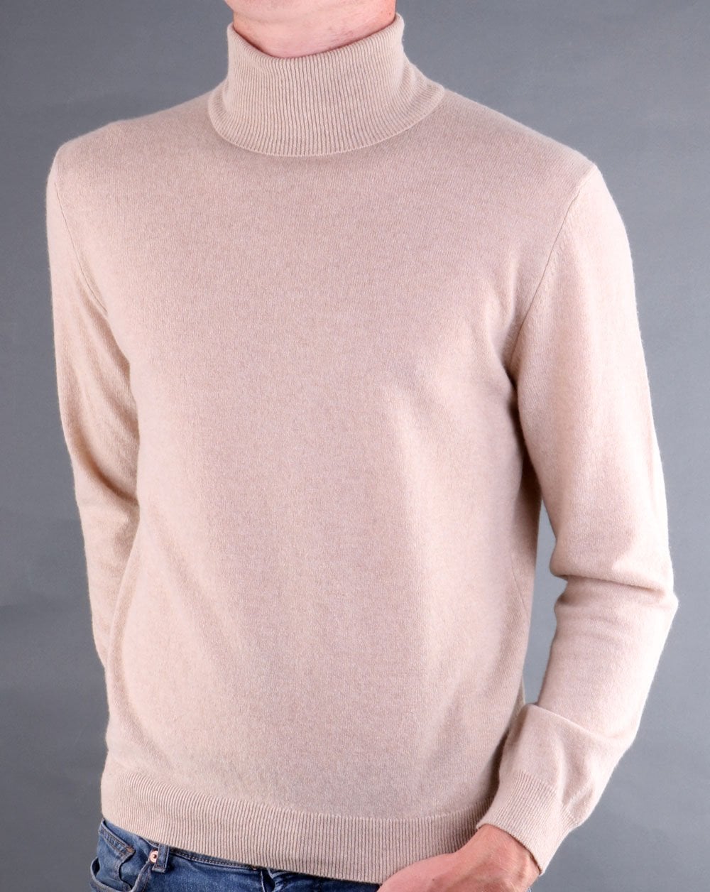 Benetton Roll Neck Jumper Oatmeal