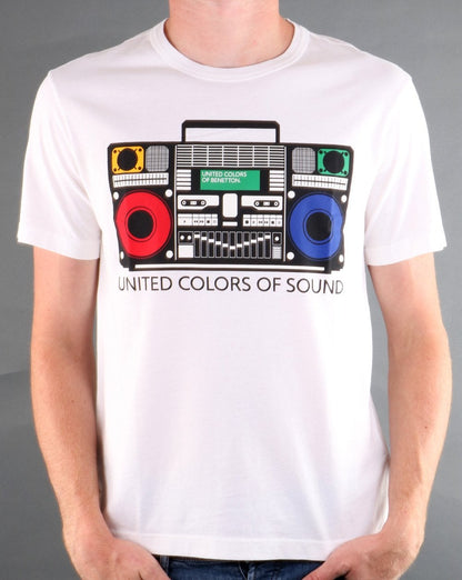 Benetton Bedrucktes T-Shirt Weiß