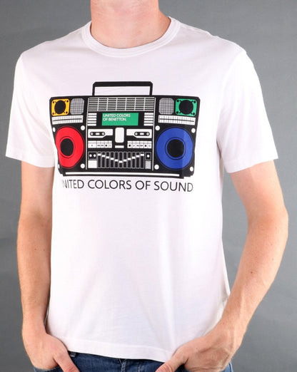 Benetton Bedrucktes T-Shirt Weiß