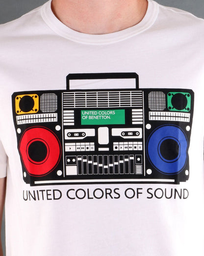 Benetton Bedrucktes T-Shirt Weiß