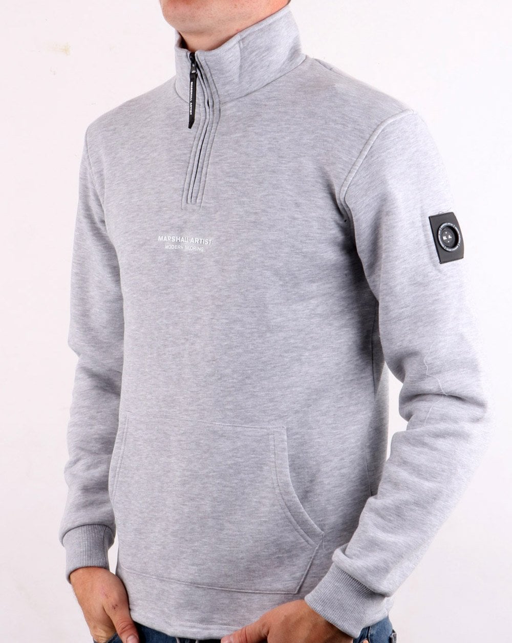 Marshall Artist Siren Half Zip Sweatshirt Grey Marl