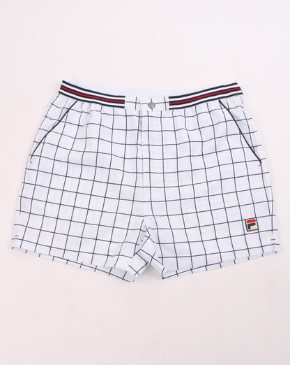 Fila Vintage Check Shorts Weiß/Marineblau