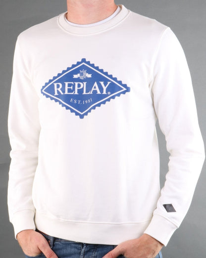 Replay Logo Sweatshirt Weiß