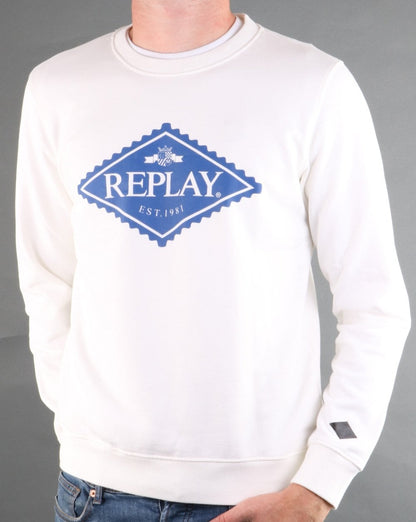Replay Logo Sweatshirt Weiß