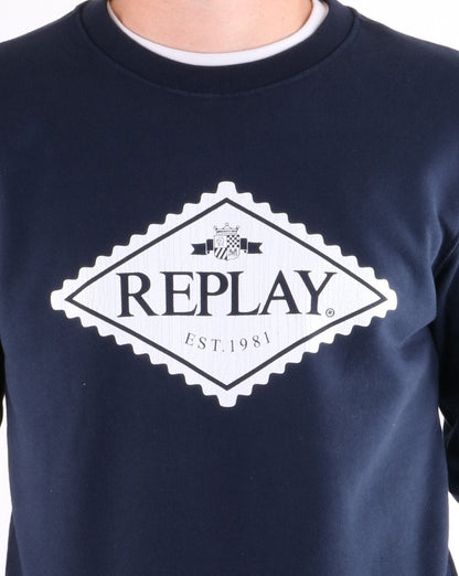 Replay Logo Sweatshirt Marineblau