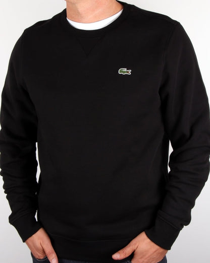 Lacoste – Sweatshirt mit Rundhalsausschnitt in Schwarz