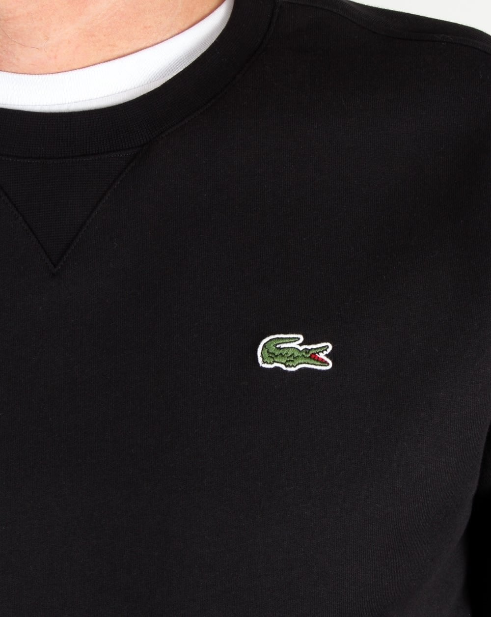 Lacoste – Sweatshirt mit Rundhalsausschnitt in Schwarz