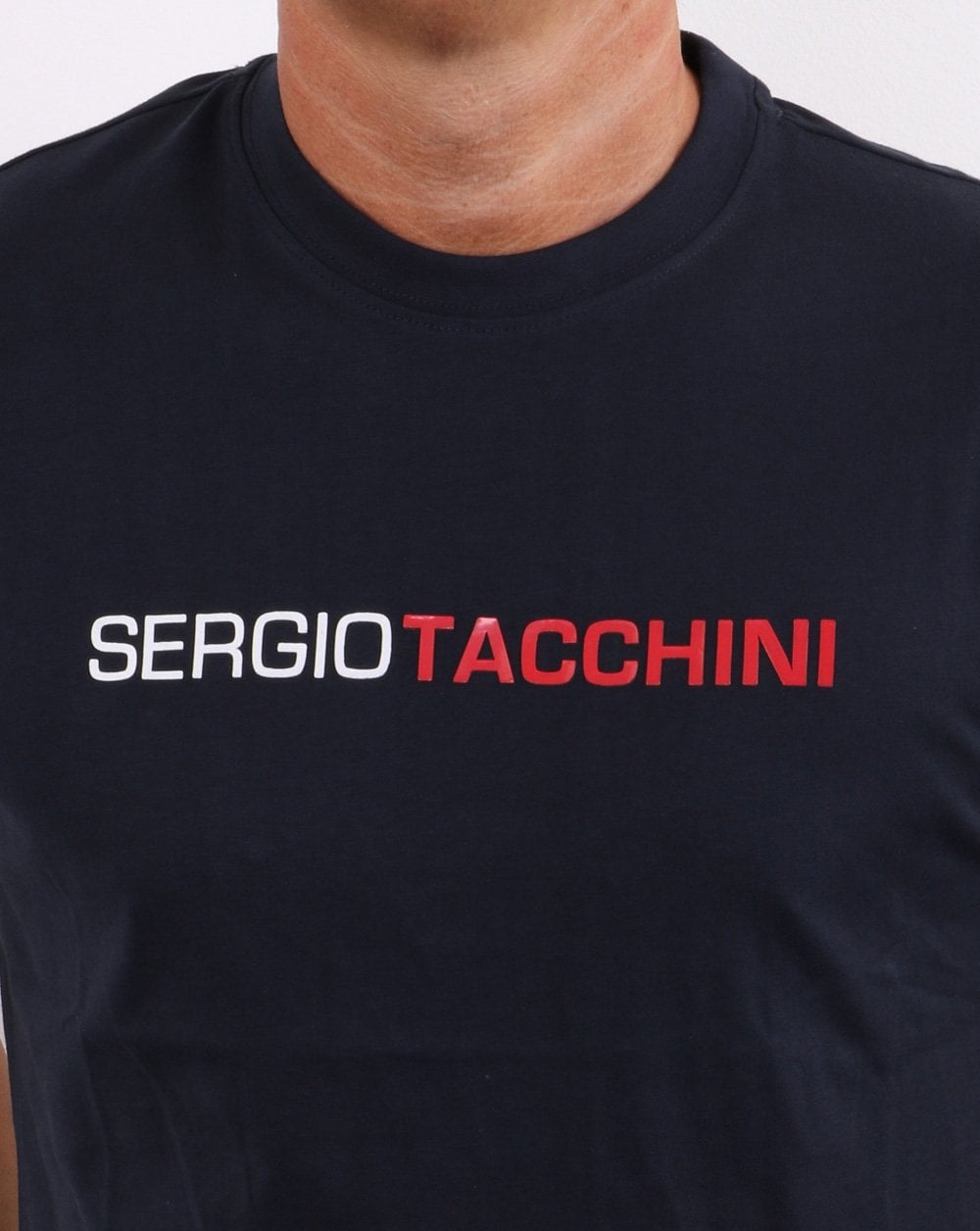 Sergio Tacchini Linear Logo T-Shirt Marineblau/Weiß/Rot