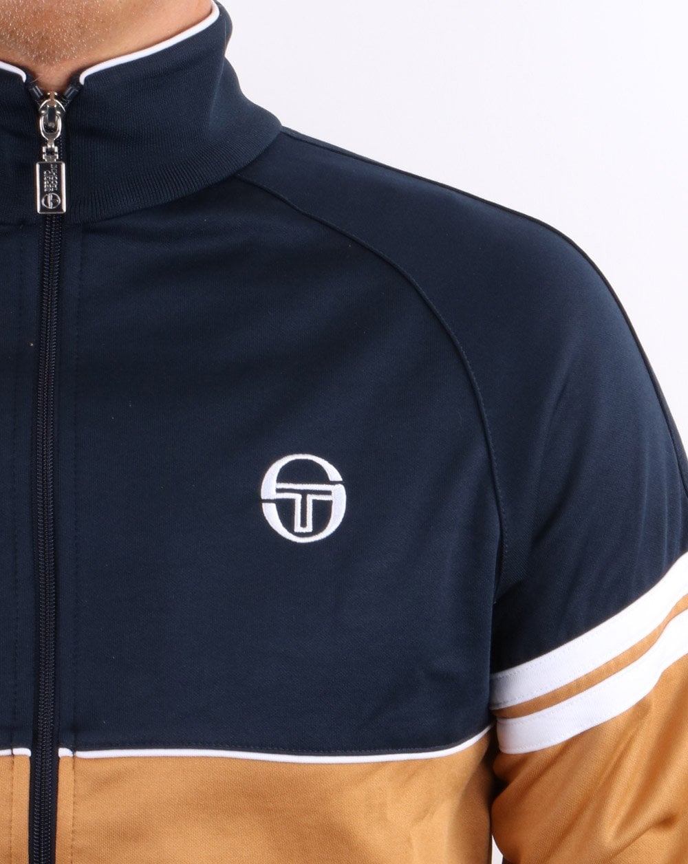 Sergio Tacchini – Orion Trainingsjacke in Senfgelb/Marineblau