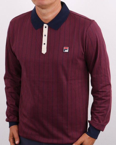 Fila Vintage Settanta Long Sleeved Polo Shirt Soft Purple