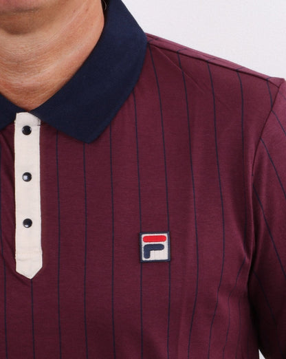 Fila Vintage Settanta Langarm-Poloshirt, Zartes Lila