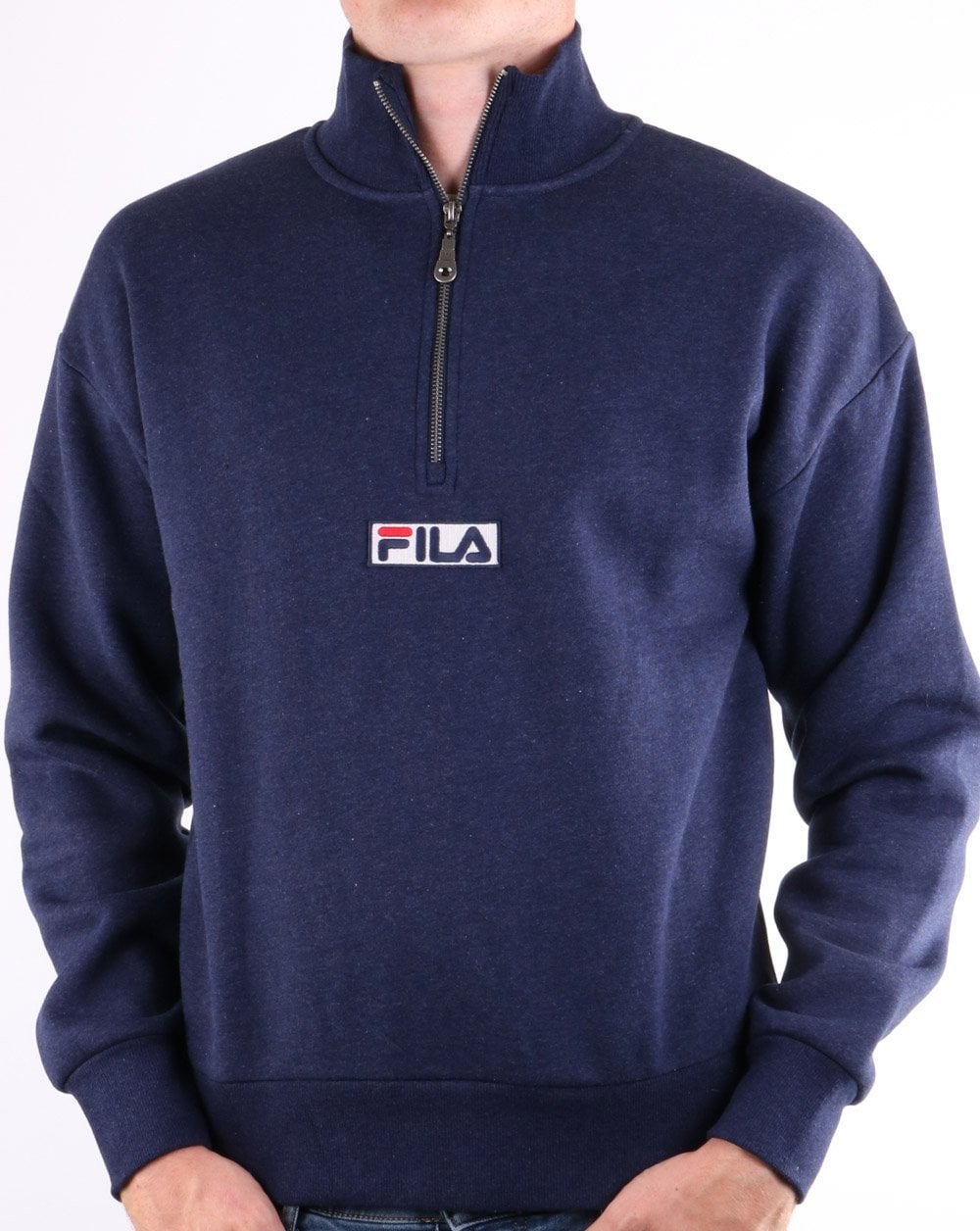 Fila Vintage Sweatshirt mit 1/2 Reißverschluss, Marineblau