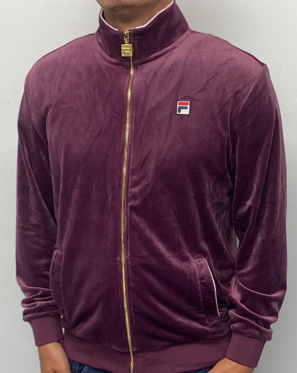 Fila Vintage Velours Trainingsjacke in zartem Lila
