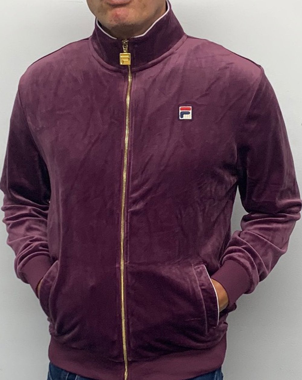 Fila Vintage Velours Trainingsjacke in zartem Lila