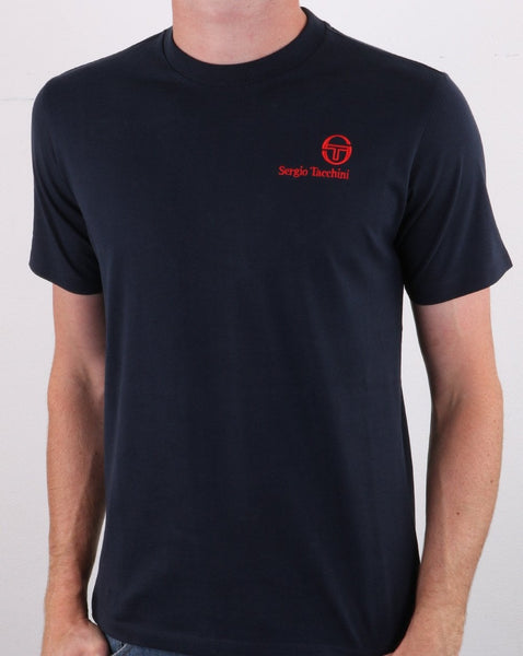 Sergio Tacchini Felton T Shirt Navy/Red