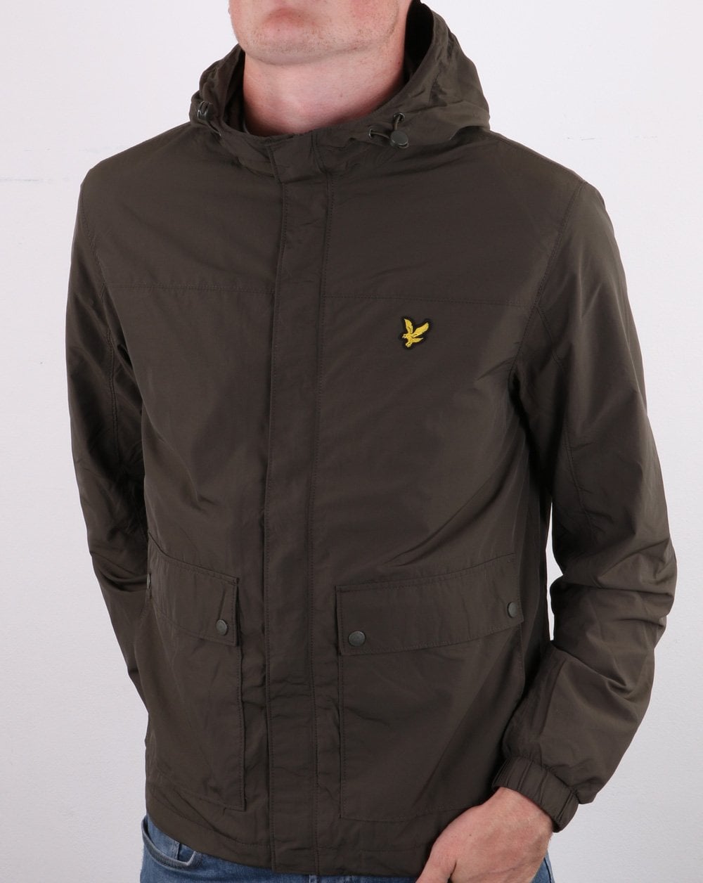 Lyle And Scott Hooded Pocket Jacket Trek Green
