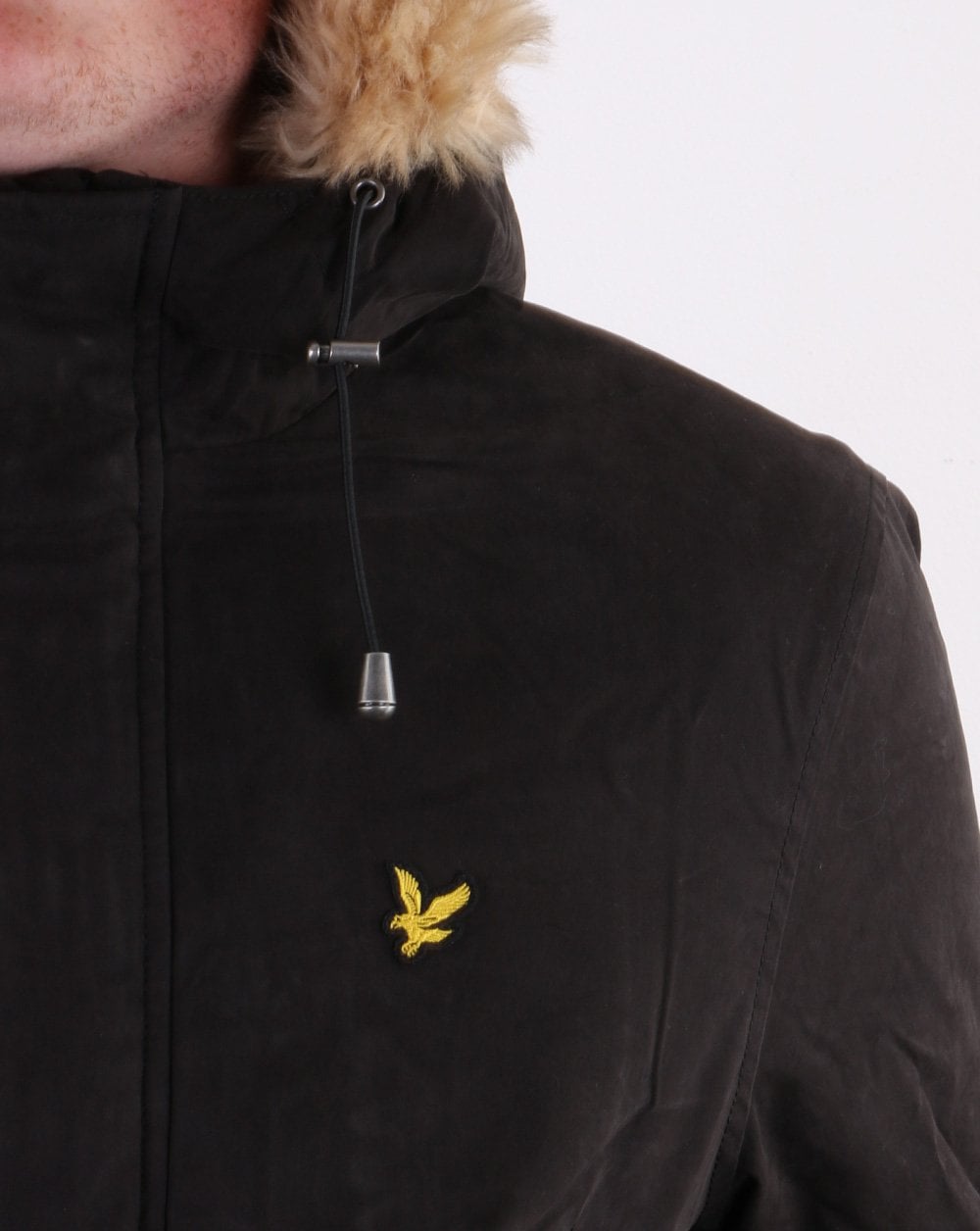 Lyle And Scott – Parka mit Mikrofleece-Futter in Tiefschwarz