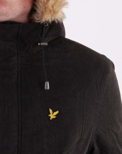 Lyle And Scott – Parka mit Mikrofleece-Futter in Tiefschwarz