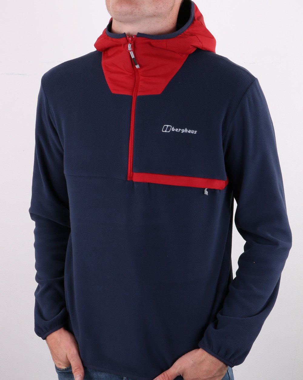 Berghaus Aslam Kapuzenpullover mit halbem Reißverschluss Dämmerung/Rot