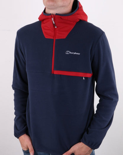 Berghaus Aslam Kapuzenpullover mit halbem Reißverschluss Dämmerung/Rot