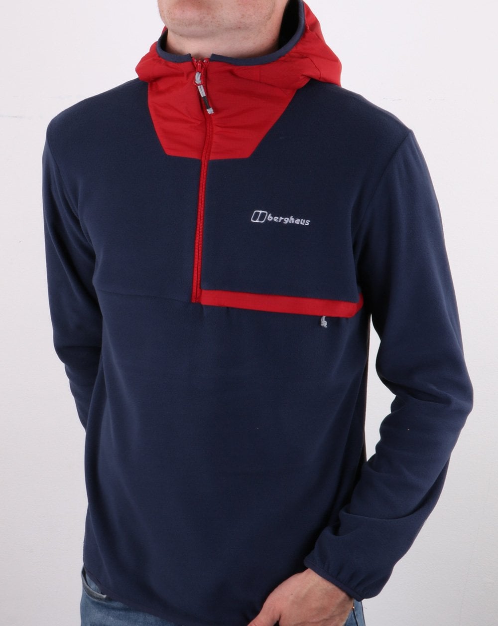 Berghaus Aslam Kapuzenpullover mit halbem Reißverschluss Dämmerung/Rot