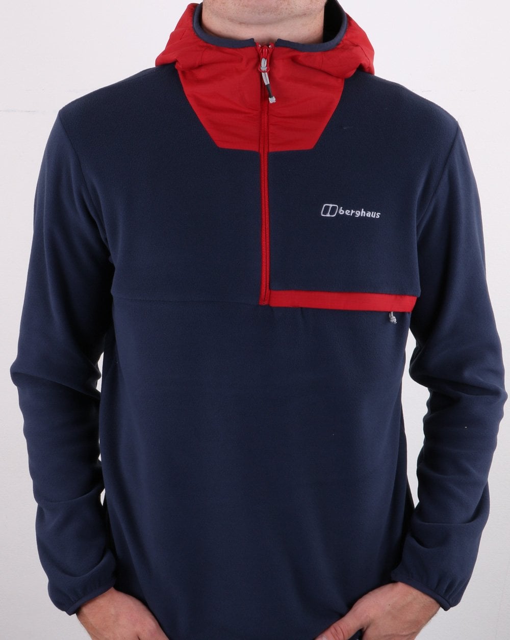 Berghaus Aslam Kapuzenpullover mit halbem Reißverschluss Dämmerung/Rot