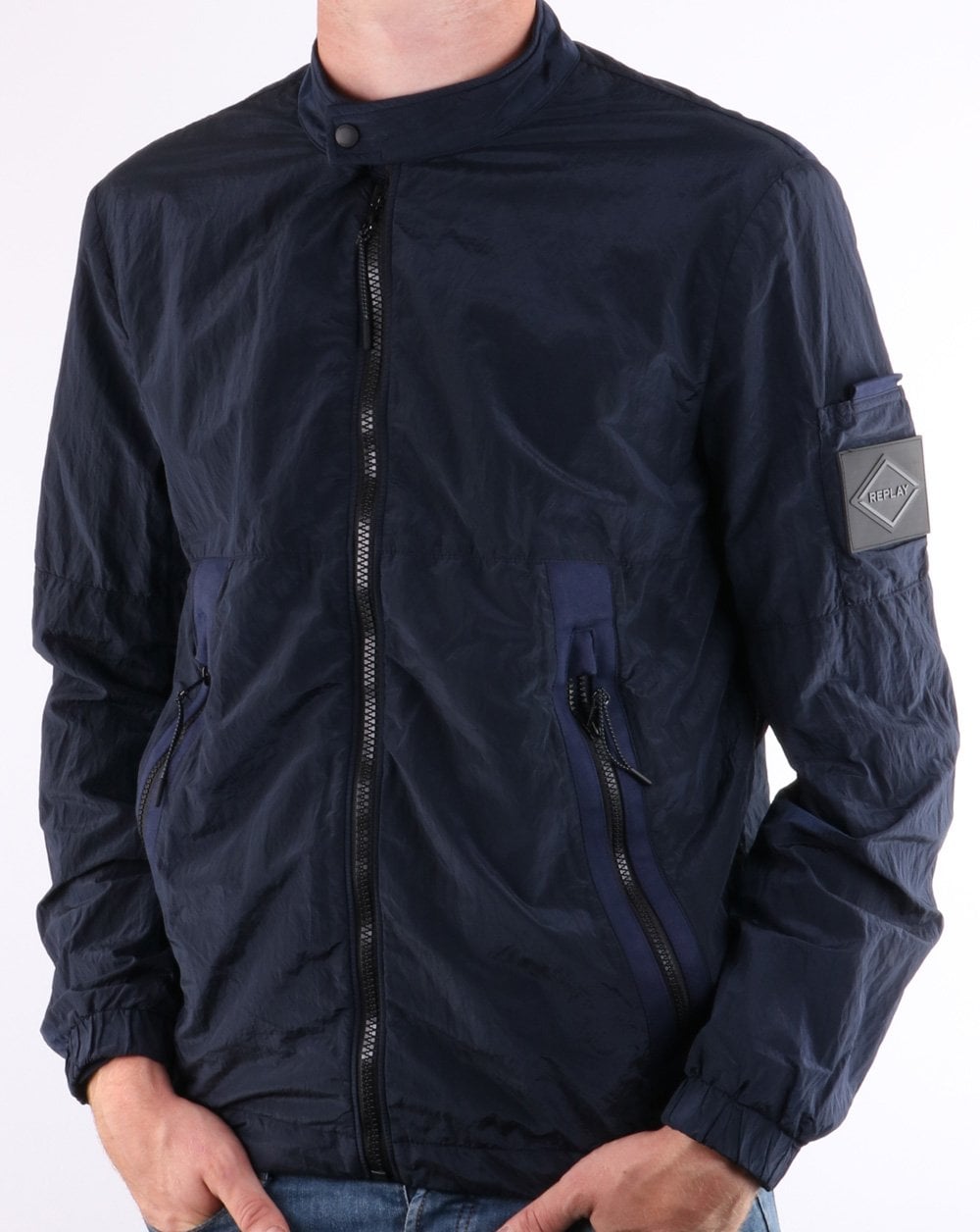 Replay Biker Collar Bomber Jacket Ultramarine