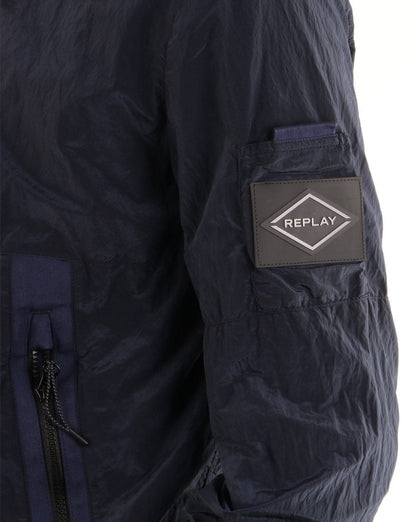 Replay – Bomberjacke mit Bikerkragen, Ultramarinblau