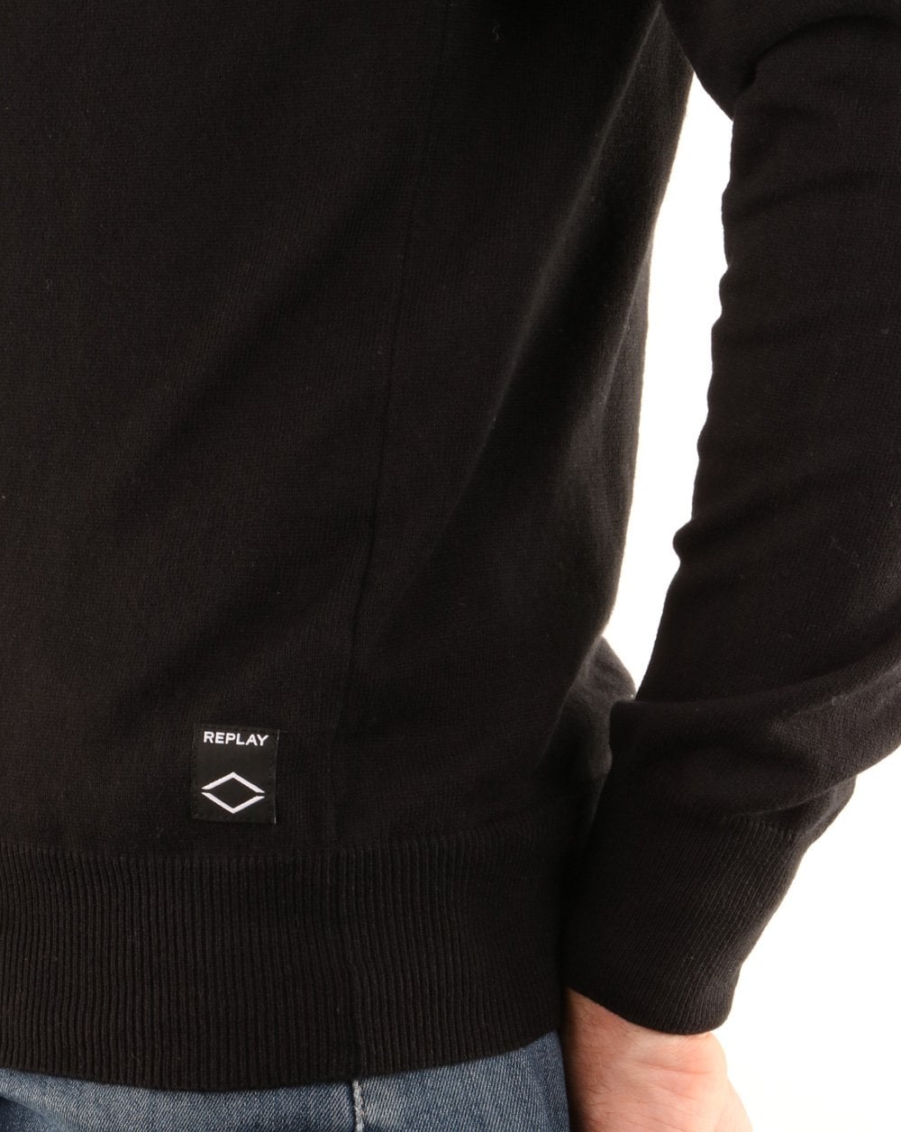 Replay Roll Neck Black