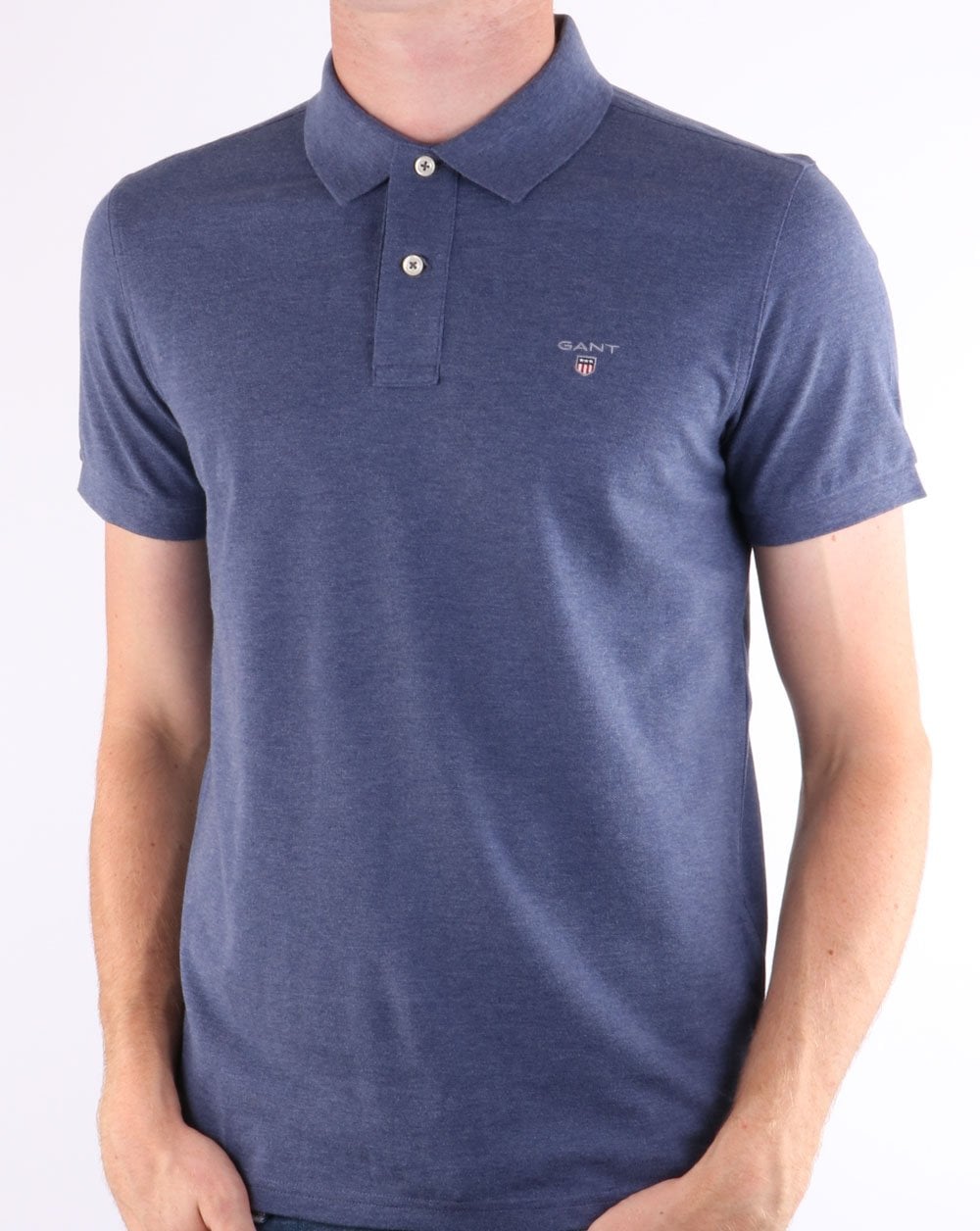 Gant Piqué Rugger Polo Dunkelblau Melange