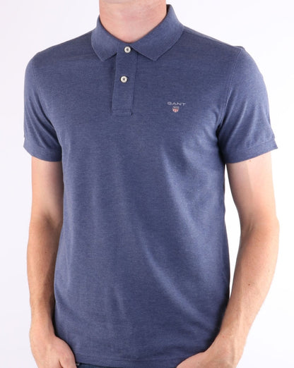 Gant Piqué Rugger Polo Dunkelblau Melange