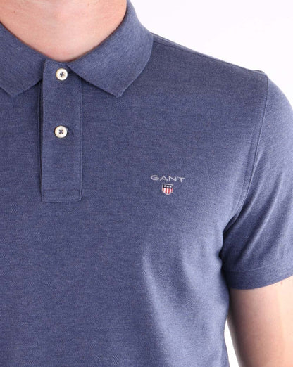 Gant Piqué Rugger Polo Dunkelblau Melange