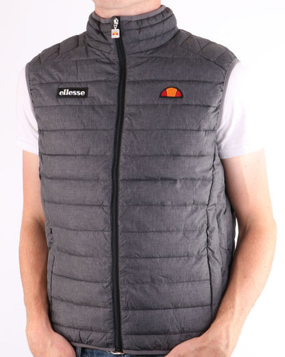 Ellesse – Bardy – Wattierte Weste in Dunkelgrau meliert