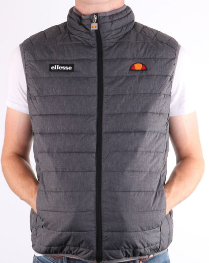 Ellesse – Bardy – Wattierte Weste in Dunkelgrau meliert