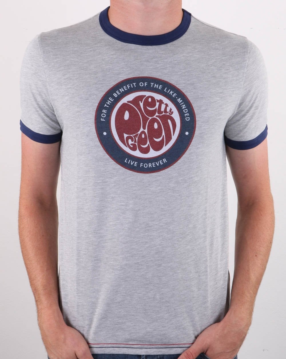 Pretty Green Likeminded Logo T-Shirt Grau