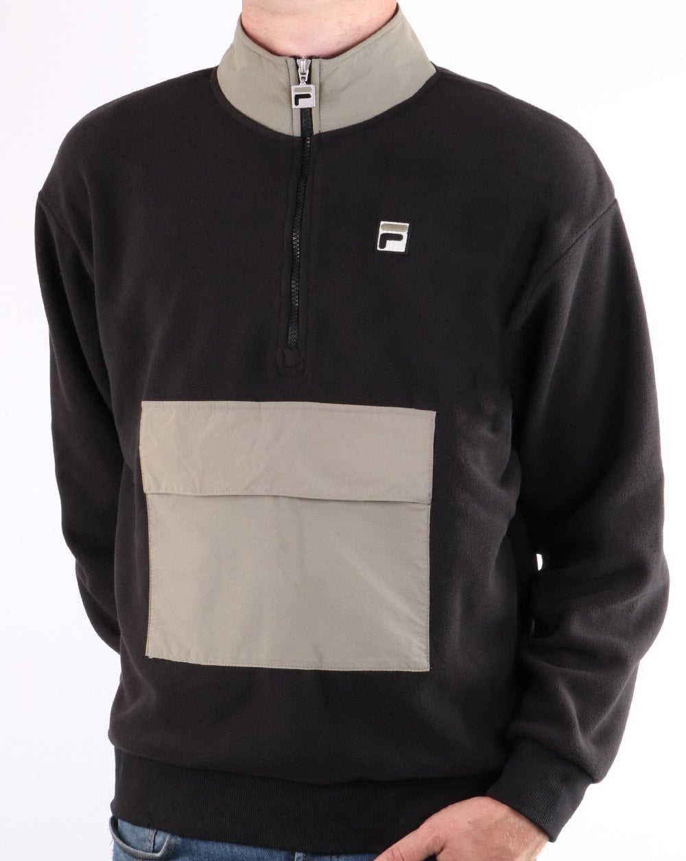 Fila Vintage Kenny Sherpa Fleece Schwarz/Grau