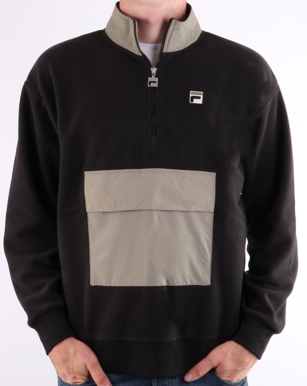 Fila Vintage Kenny Sherpa Fleece Schwarz/Grau