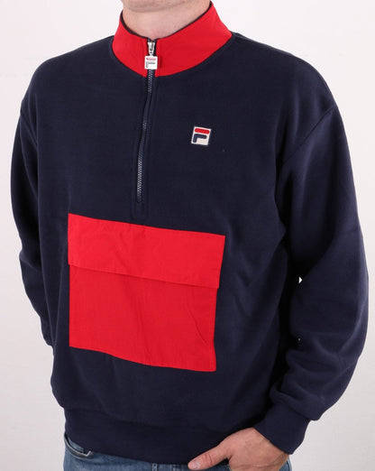 Fila Vintage Kenny Sherpa Fleece Marineblau/Rot