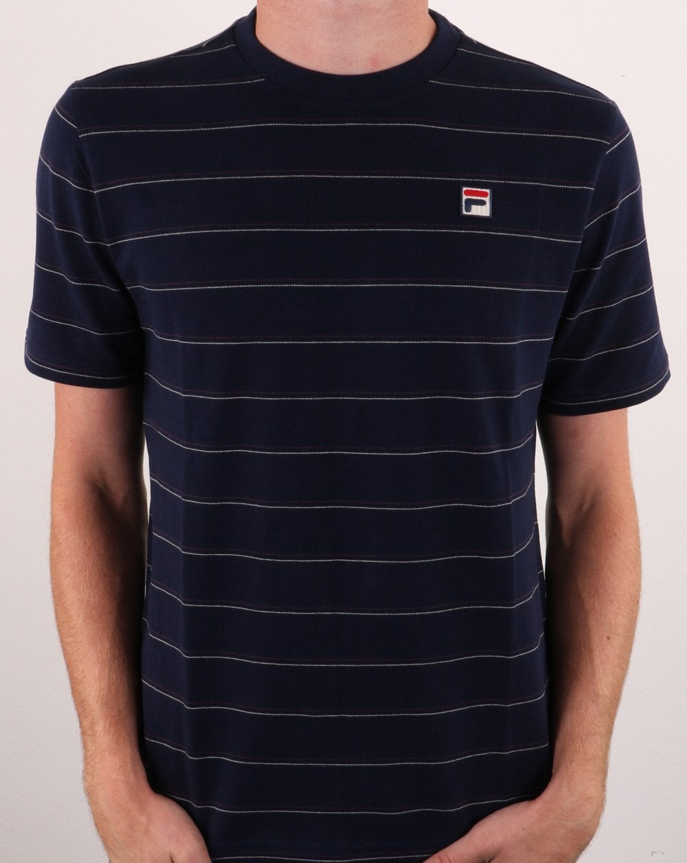 Fila Vintage Leon Striped T Shirt Navy