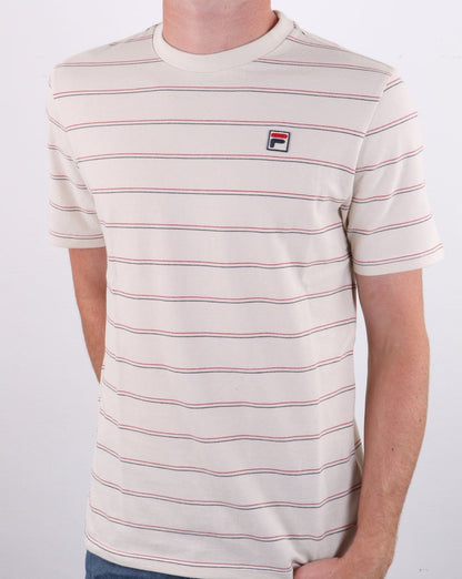 Fila Vintage Leon Gestreiftes T-Shirt Turteltaube