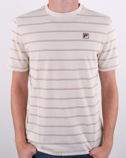 Fila Vintage Leon Gestreiftes T-Shirt Turteltaube