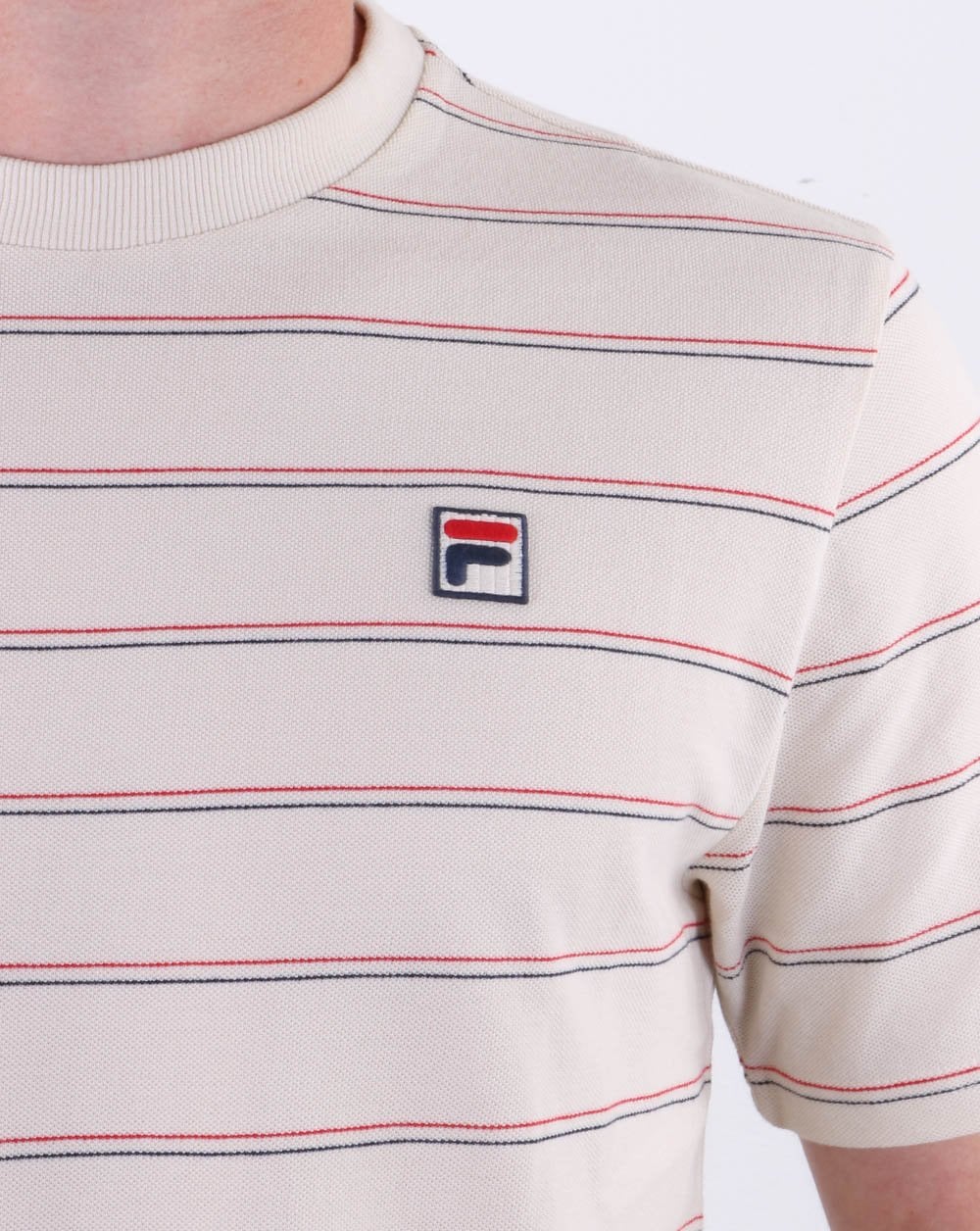 Fila Vintage Leon Gestreiftes T-Shirt Turteltaube
