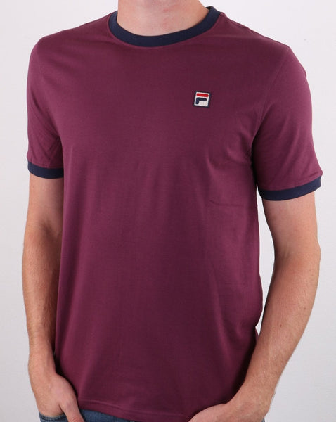 Fila Vintage Marconi T Shirt Prune/Navy