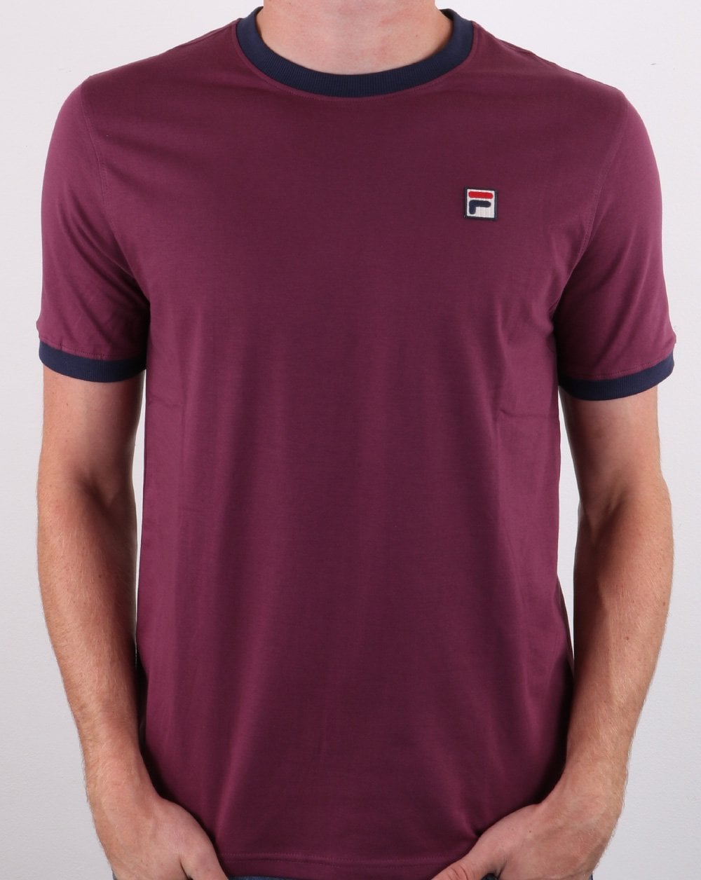 Fila Vintage Marconi T Shirt Prune/Navy