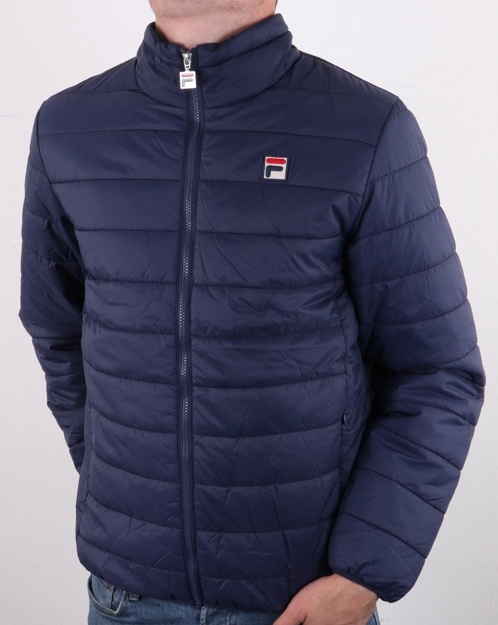 Fila Vintage Ski Pufferjacke Marineblau