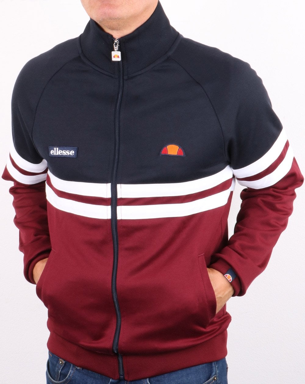 Ellesse Rimini Track Top Navy/Burgundy