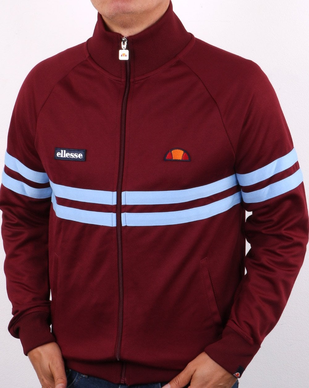 Ellesse – Rimini Trainingsjacke, Weinrot/Himmelblau